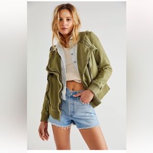 We the Free People Carmen Moto Hoodie Jacket NWT